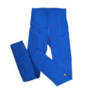 Lululemon Fast Free HR‎ Tight 24" Nulux Pockets Blue Size 0